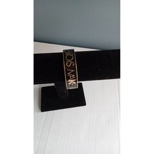 Cuff‎ Bracelet Words Make Passes Gold Tone Black Bangle Jewelry